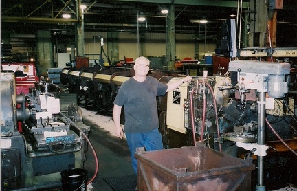 Hugh working as a machinist at Webster